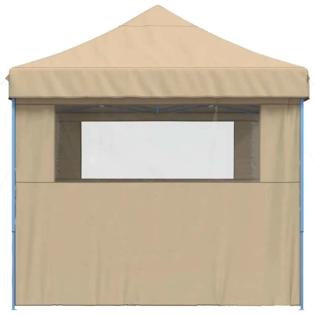 Foldable Party Tent Pop-Up with 3 Sidewalls Beige