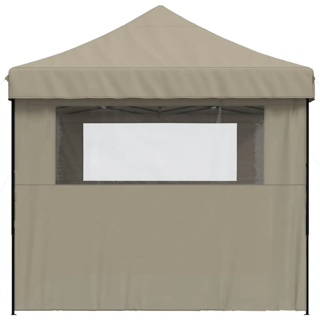 Foldable Party Tent Pop-Up with 3 Sidewalls Taupe