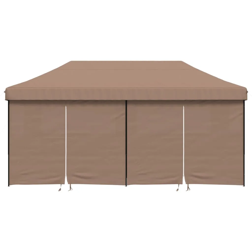 Foldable Party Tent Pop-Up with 4 Sidewalls Brown