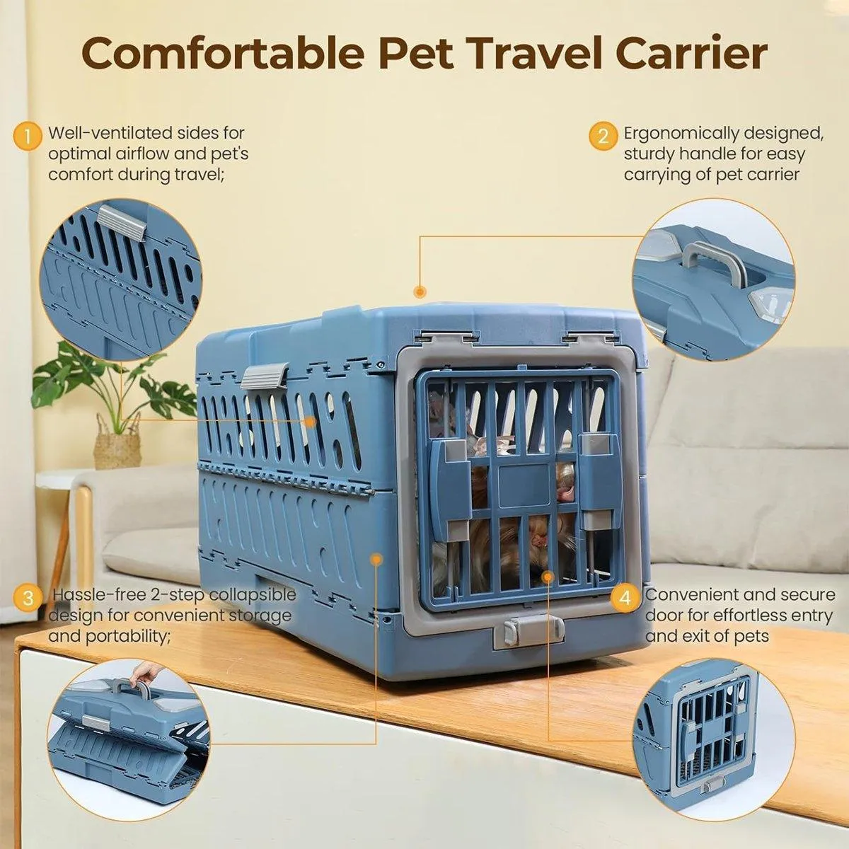 Foldable Portable Pet Carrier Detachable Cat Dog Carrier Space Capsule Design