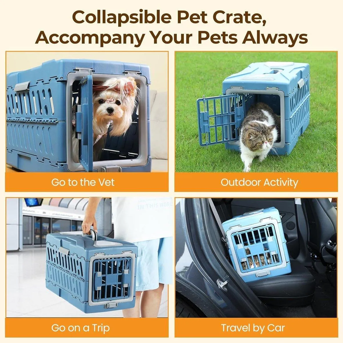 Foldable Portable Pet Carrier Detachable Cat Dog Carrier Space Capsule Design