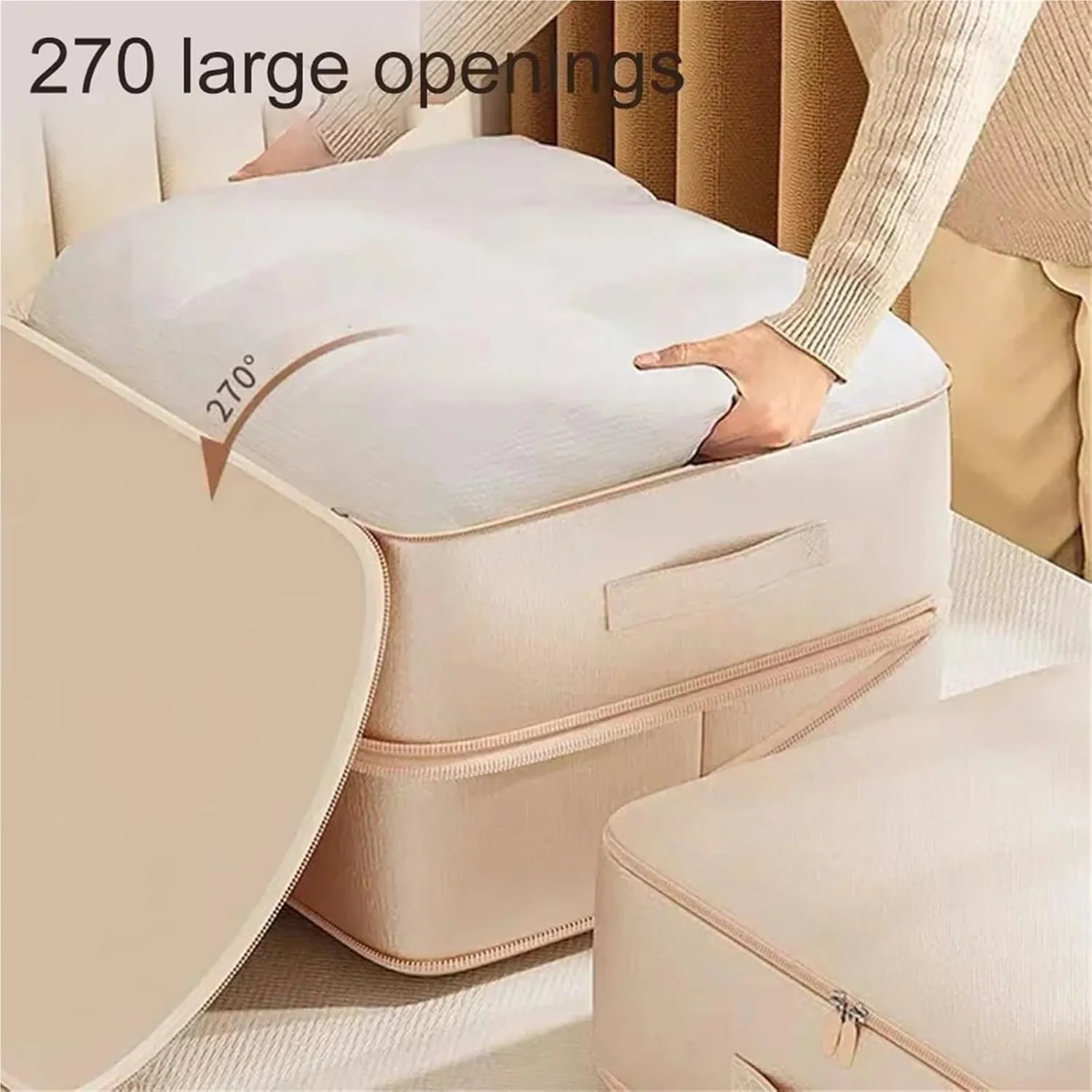 Foldable Storage Bags Saving Self Organizer Condense Duvet Storage Bag for Blankets Bedding Foldable Storage Bag for Moving Traveling(Gray)