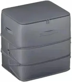 Foldable Storage Bags Saving Self Organizer Condense Duvet Storage Bag for Blankets Bedding Foldable Storage Bag for Moving Traveling(Gray)