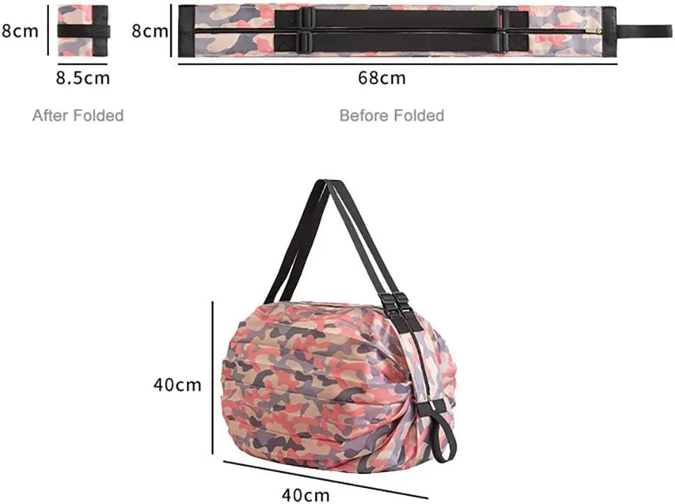 Foldable Water Resistant Tote Bag with Zipper, Large Reusable Grocery Shopping Bags Shoulder Bag for Gym Beach Travel Daily Use (Black Leopard)