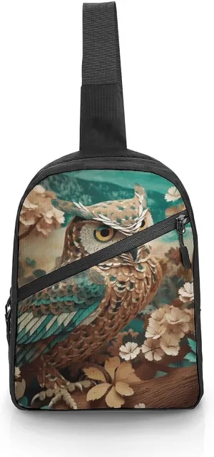 Folder Sling Bags Owl Chest Bag for Men Women Shoulder Bag for Travel Sport Chest Pack