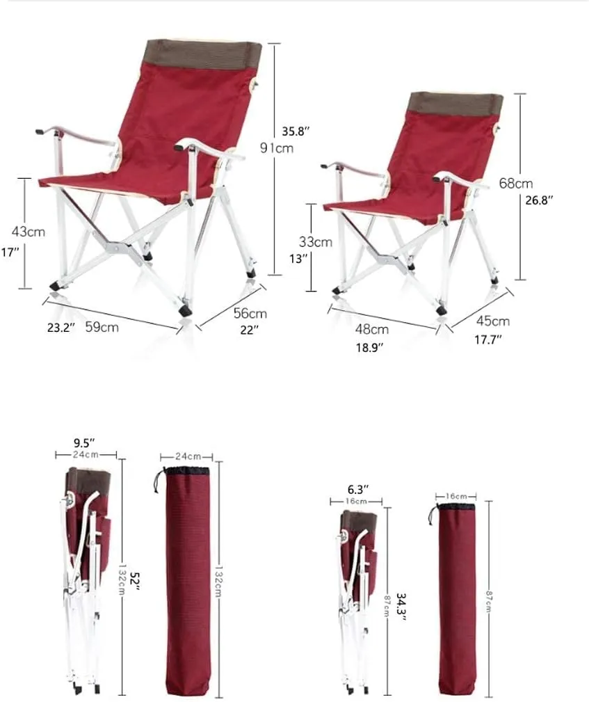 Folding Camping Camping Folding Chair Heavy Duty Steel Frame Support Collapsible Aluminum Alloy Arm Chair for Outdoor Indoor Chairs Foldable(Green,48x45x68cm)
