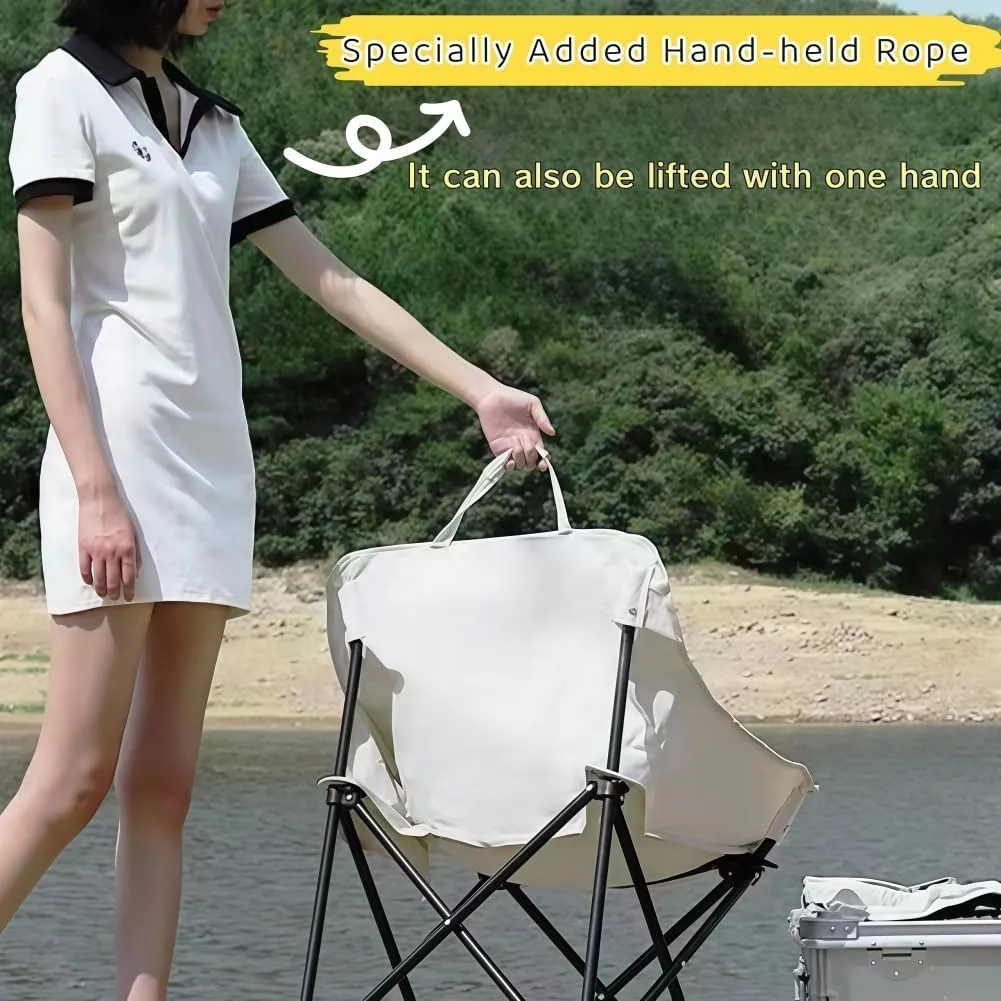 Folding Camping Chair, Lightweight Portable Lawn Chairs with Carry Bag, 600D Oxford Compact Outdoor Picnic Stool for Hiking, Beach, Fishing, and Market Stalls (Green)