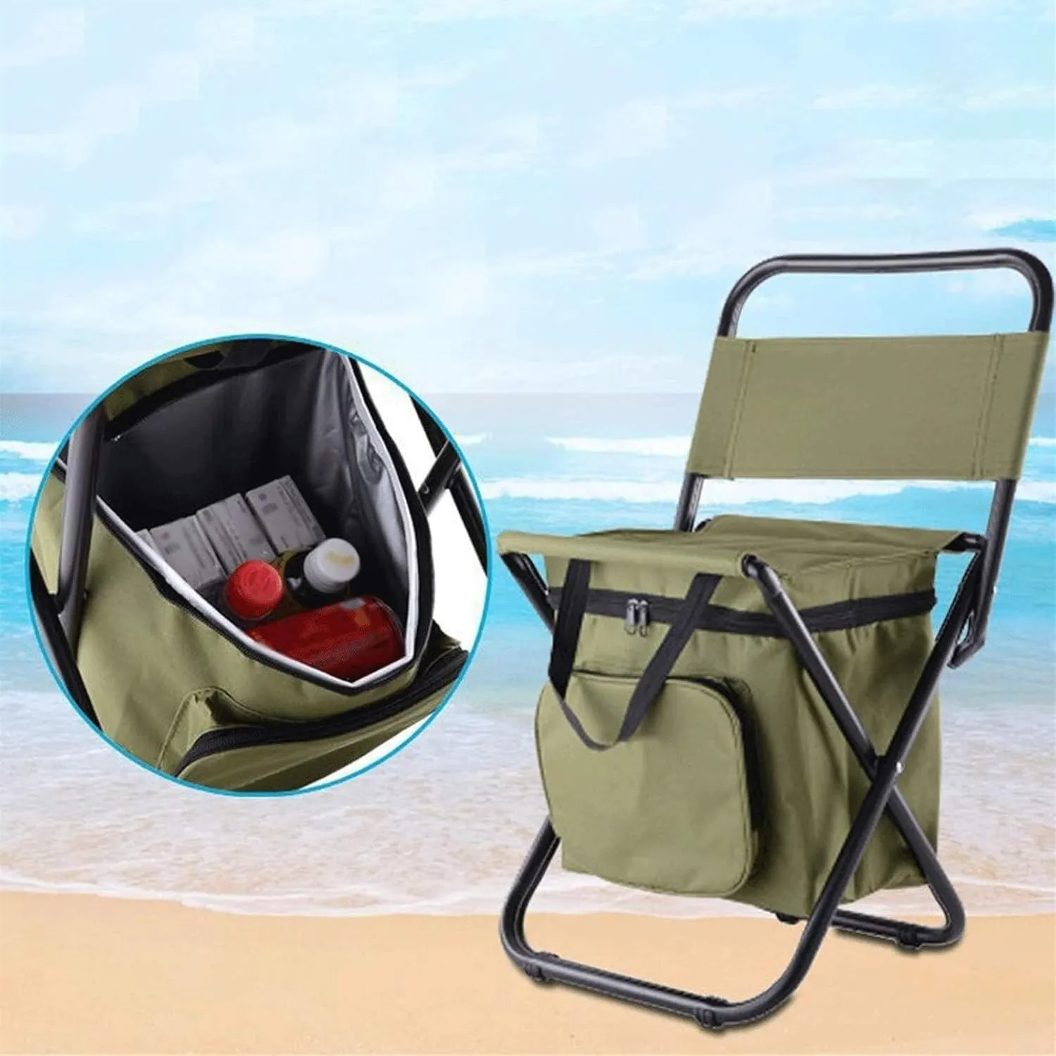 Folding Camping Garden Chair Camping Chair Ultralight Folding Chairs with Storage Bag and Backrest Chairs Foldable(A)