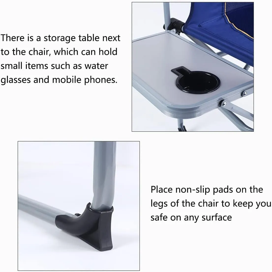 Folding Camping Outdoor Camping Folding Chair Portable Camping Beach Chair, Fishing Chair Barbecue Leisure Home with Side Table Chairs Foldable