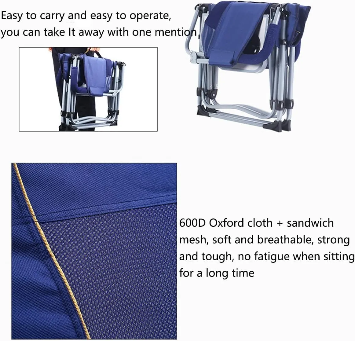 Folding Camping Outdoor Camping Folding Chair Portable Camping Beach Chair, Fishing Chair Barbecue Leisure Home with Side Table Chairs Foldable