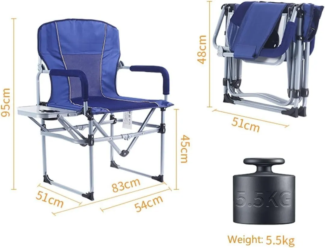 Folding Camping Outdoor Camping Folding Chair Portable Camping Beach Chair, Fishing Chair Barbecue Leisure Home with Side Table Chairs Foldable