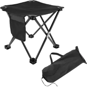 Folding Chair Outdoor Portable Folding Stool Oxford Cloth Folding Camping Stool(Black)
