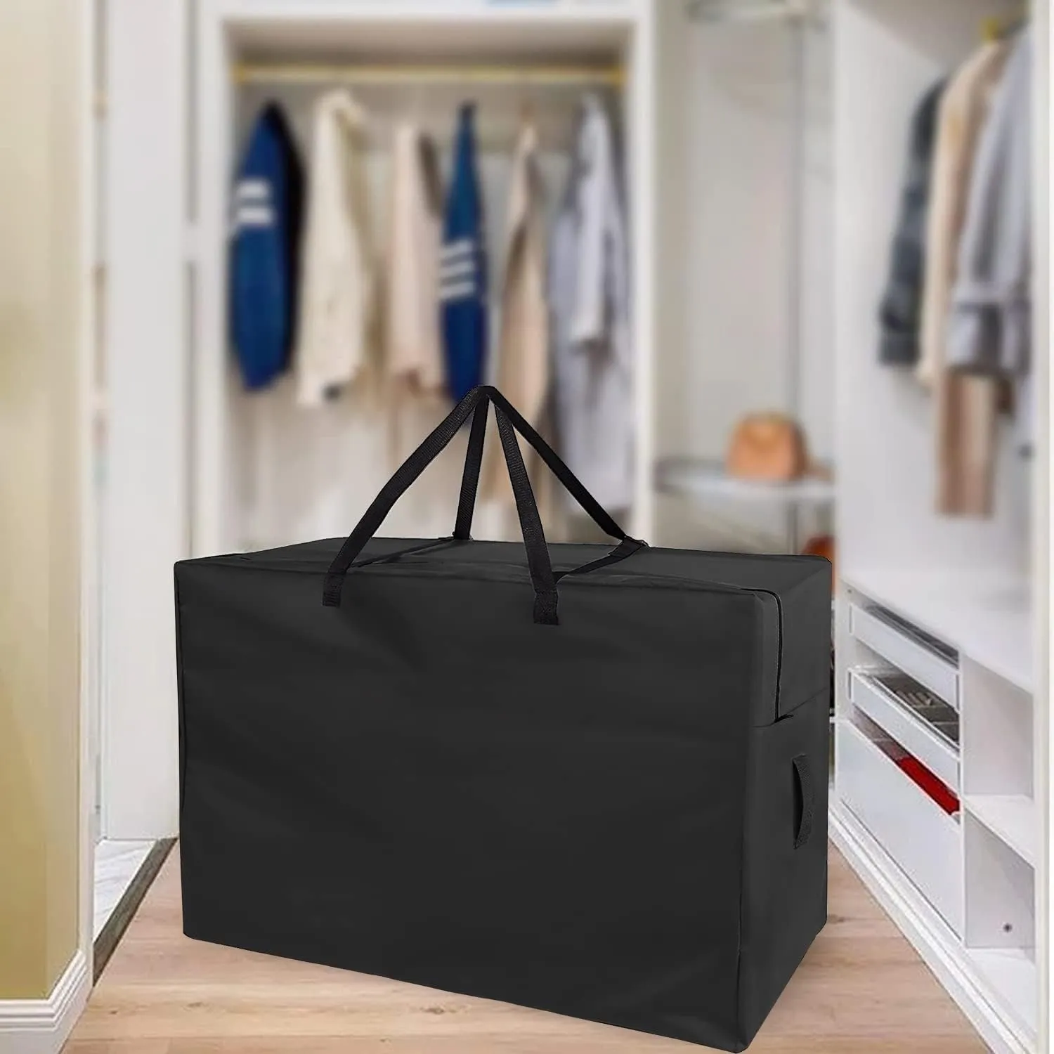 Folding Mattress Storage Bag, Andacar 63 inch Carry Case Fits for Tri-Fold Up to 6 inch Mattress Waterproof Cushion Storage Bag - 61x28x18inch