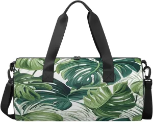Foliage Tropics Travel Gym Bag Waterproof Sport Dance Bag for Women Men Portable Gymnastics Duffel Bags Canvas Tote Carry on Handbag for Workout Overnight Weekender