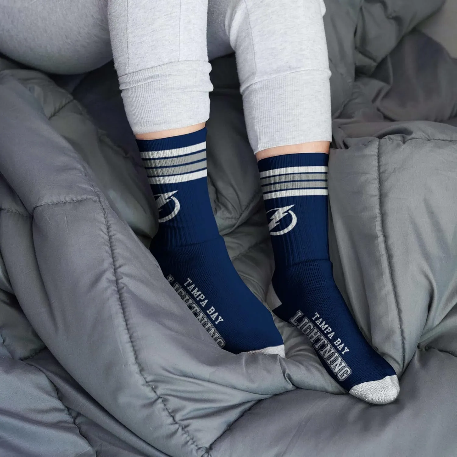 For Bare Feet Kids' 4 Stripe Deuce Crew NHL