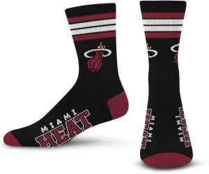 For Bare Feet NBA 4 Stripe Deuce Crew Sock Team Color