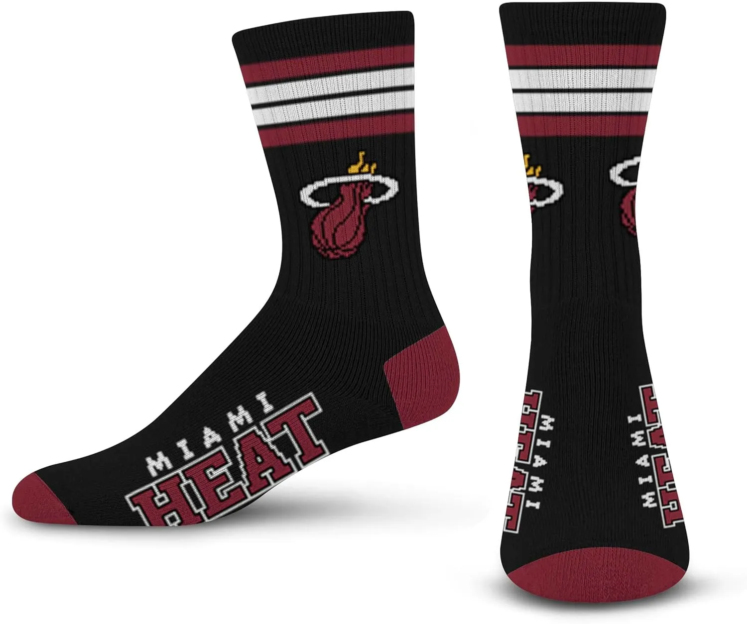 For Bare Feet NBA 4 Stripe Deuce Crew Sock Team Color