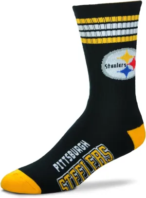 For Bare Feet Youth NFL 4-Stripe Deuce Quarter-Length Socks