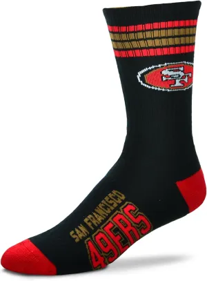For Bare Feet Youth NFL 4-Stripe Deuce Quarter-Length Socks