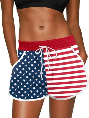 For G and PL Women Summer Floral Beach Boardshorts with Pockets Swim Trunks