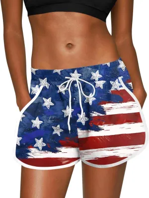 For G and PL Women Summer Floral Beach Boardshorts with Pockets Swim Trunks
