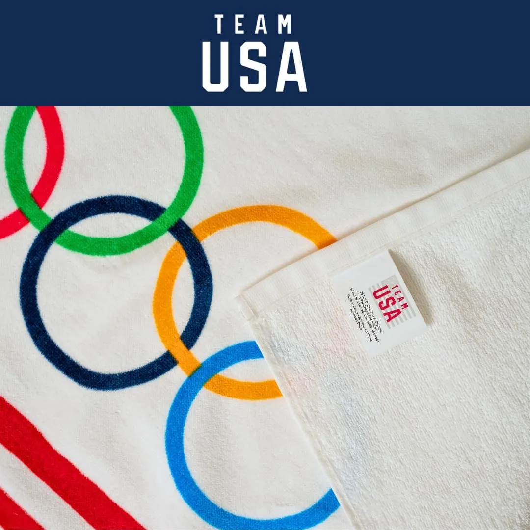 Franco Collectibles Team USA Paris Olympics Super Soft Cotton Bath/Pool/Beach Towel, 60 in x 30 in, (Officially Licensed Product)