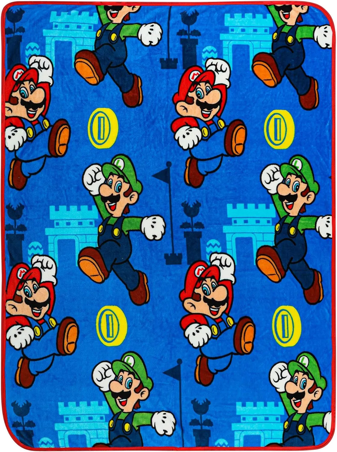 Franco Kids Bedding Super Soft Plush Throw Blanket, 46 in x 60 in, Mario