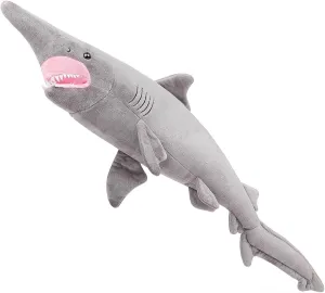 FRANKIEZHOU Goblin Shark Plush Toys-Gray 33in,Lifelike Long Tipped Shark,Gifts for Kids,Hug Plush