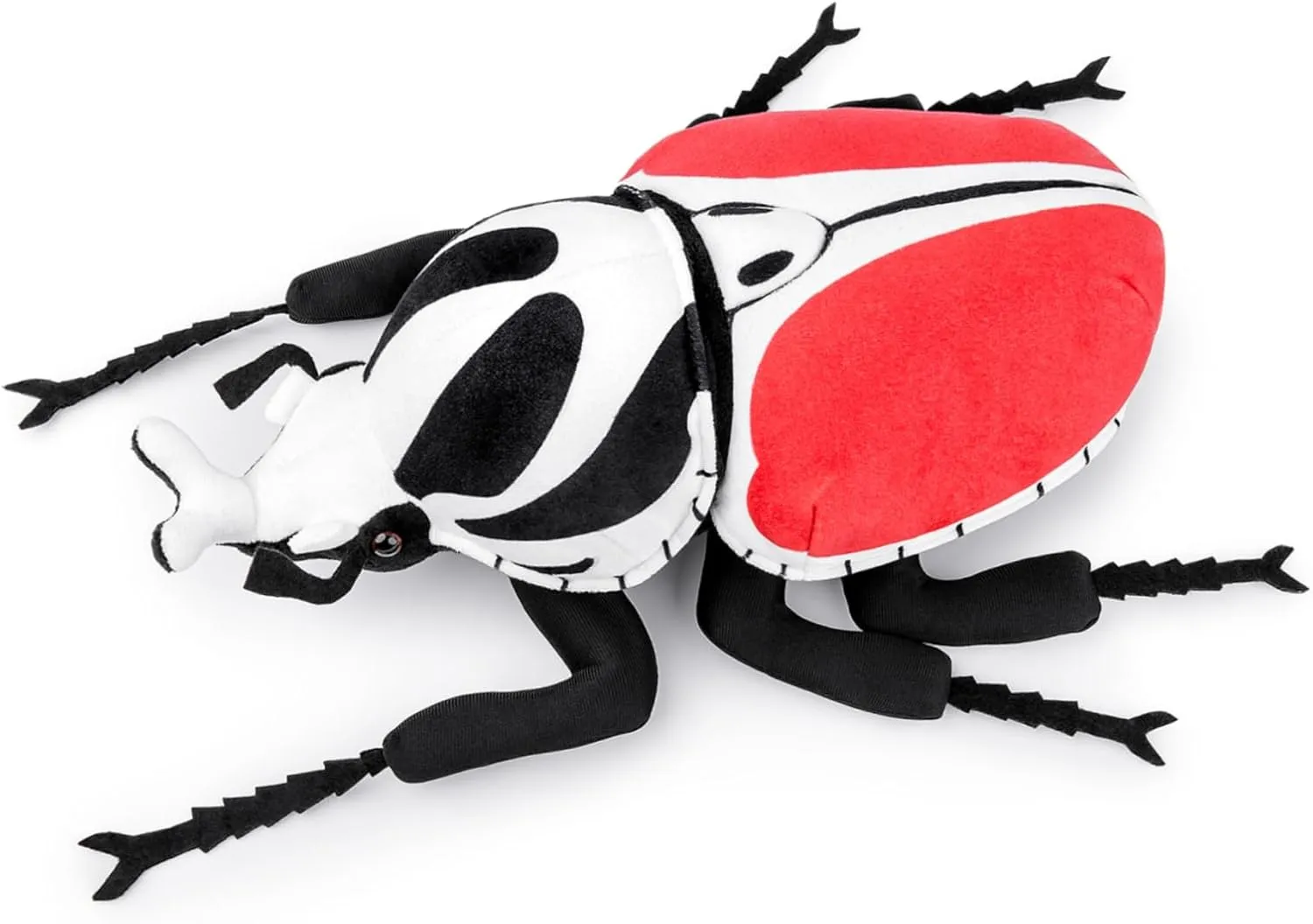 FRANKIEZHOU Simulation Goliathus Regius Plush,Beetle Stuffed Animal,Soft Stuffed Toy,Cuddly Toys,Gifts for Kids,Red 9.8 Inches Long