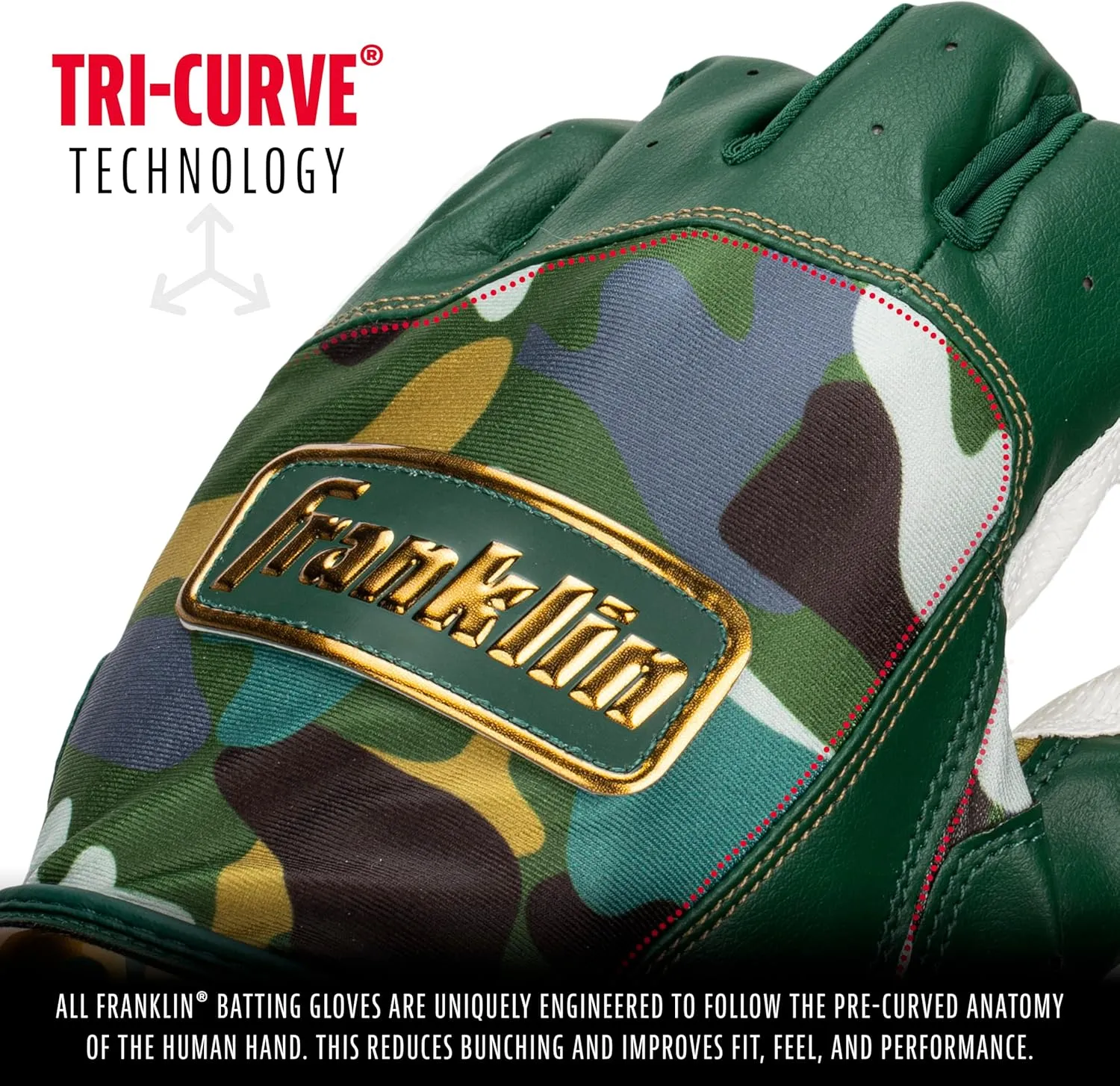 Franklin Sports MLB Adult Batting Gloves - Digitek Camo Baseball   Softball - Premium Leather - Many Sizes Colors-Adult