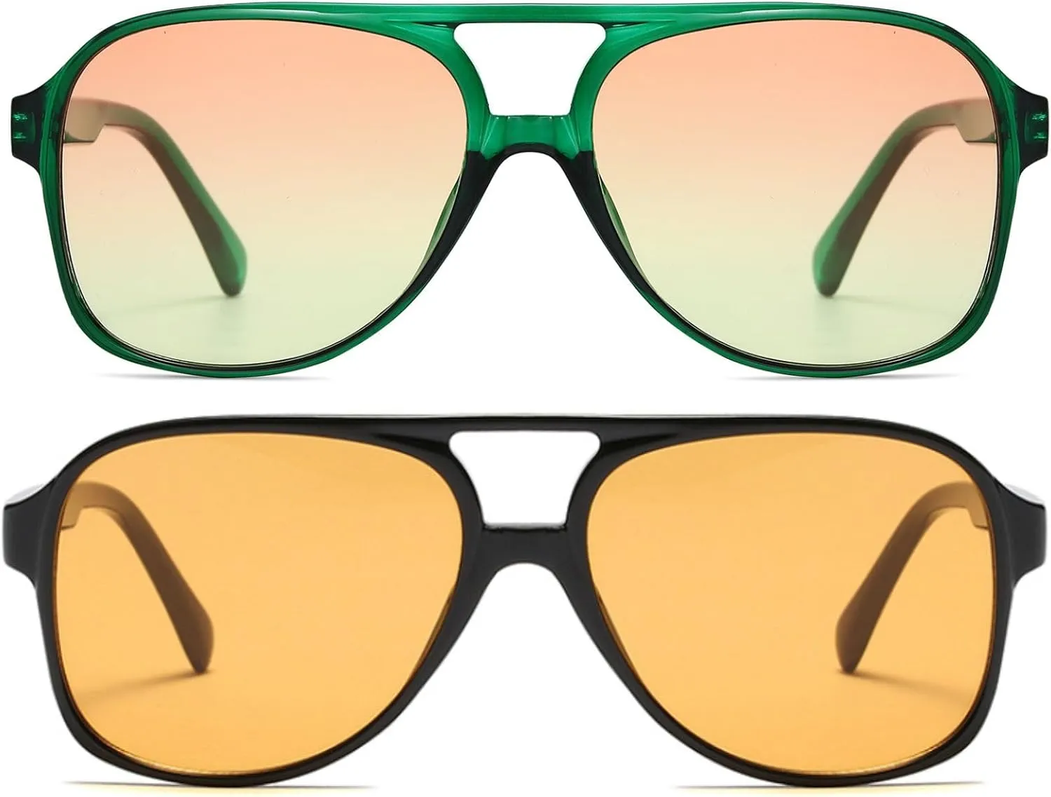 Freckles Mark Vintage Retro 70s Sunglasses for Women Men Classic Large Square Aviator Trendy Glasses