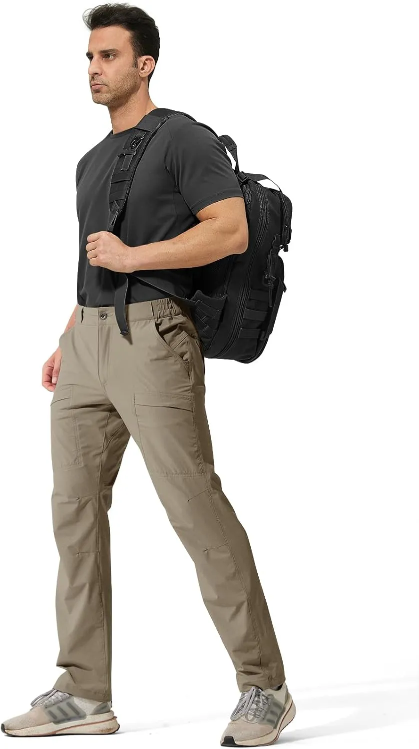 FREE SOLDIER Men's Outdoor Cargo Hiking Pants with Belt Lightweight Waterproof Quick Dry Tactical Pants Nylon Spandex