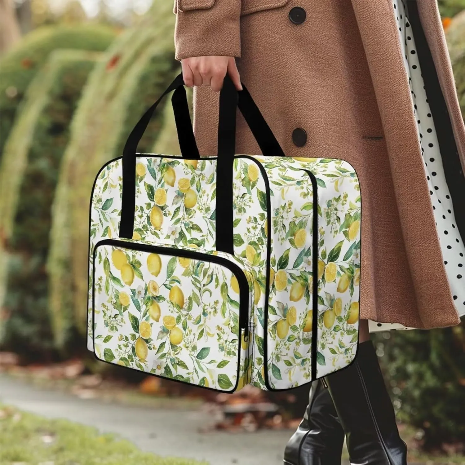 Fresh Lemon Sewing Machine Bag Useful Storage Bags Fashion Large Capacity Home Assortment Case Organize