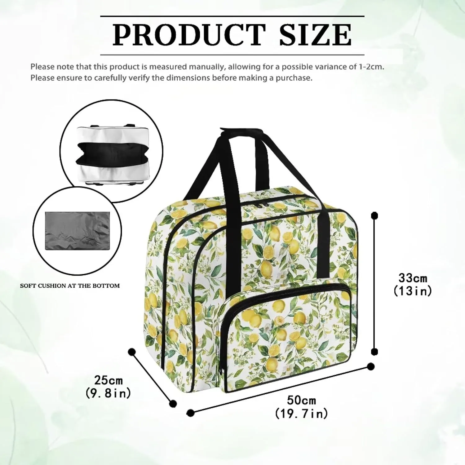 Fresh Lemon Sewing Machine Bag Useful Storage Bags Fashion Large Capacity Home Assortment Case Organize