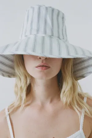 Friends With Frank The Greer Hat in White Blue Stripe
