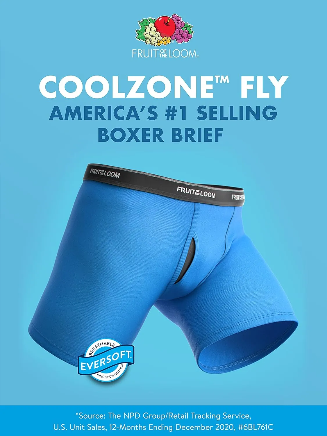 Fruit of the Loom Men's Coolzone Boxer Briefs, Moisture Wicking & Breathable, Assorted Color Multipacks