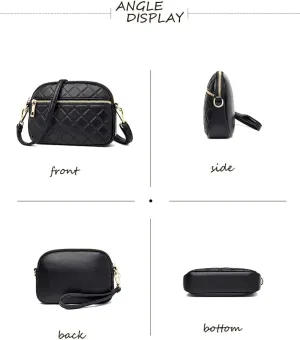 FSD.WG Women's Leather Crossbody Bag Lightweight Shoulder Bag and Stylish Clutch Bag Large Capacity Durable Gift for Ladies