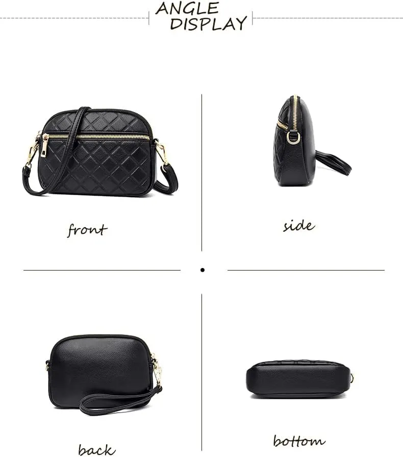 FSD.WG Women's Leather Crossbody Bag Lightweight Shoulder Bag and Stylish Clutch Bag Large Capacity Durable Gift for Ladies