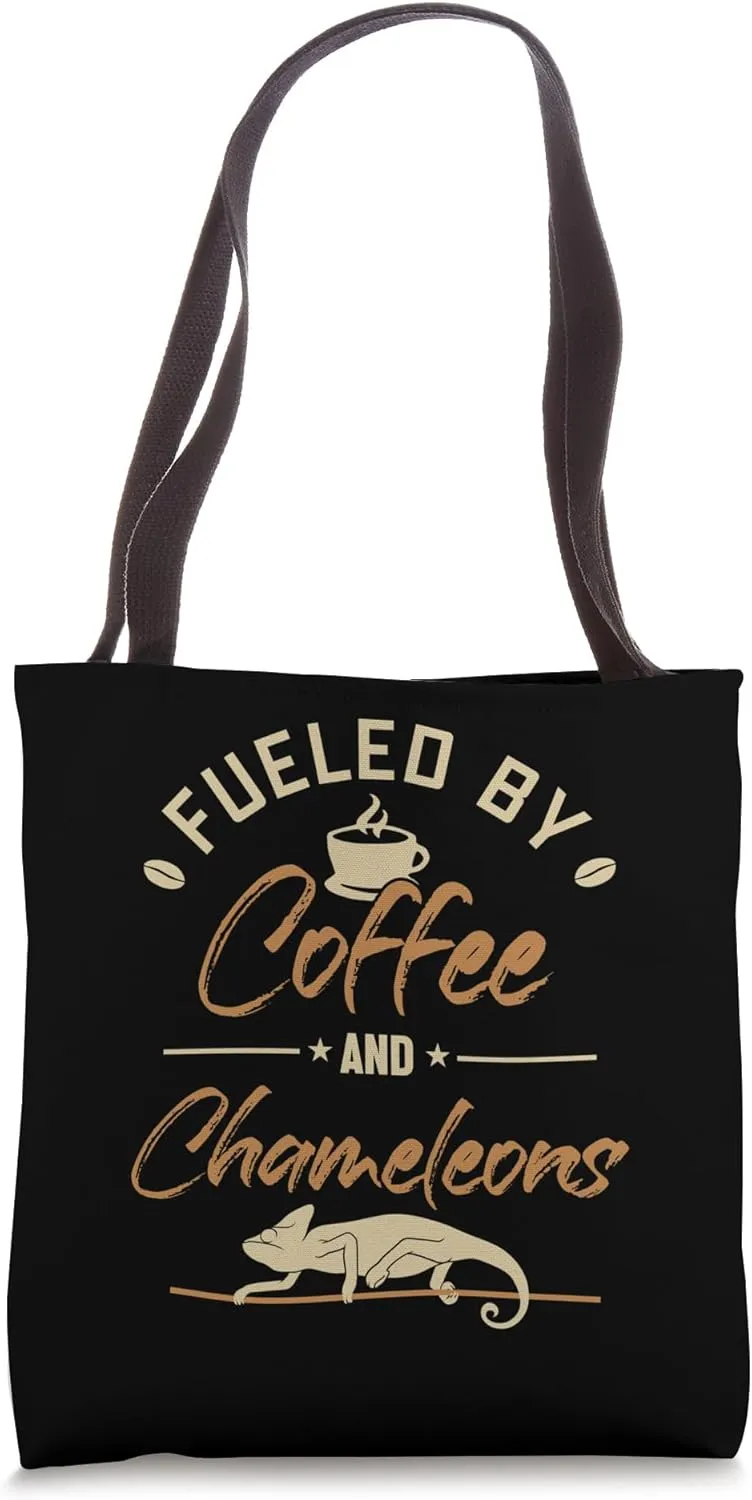 Fueled by Coffee and Chameleons Panther Veiled Chameleon Tote Bag