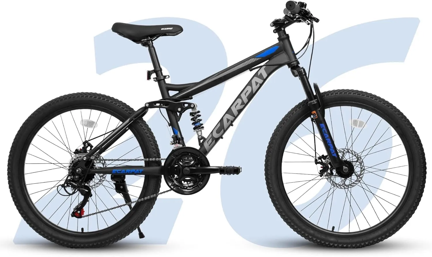 Full Dual Suspension Mountain Bike 24/26/27.5 Inch, Mountain Bike for Mens Womens, Student Work with 21-Speed Disc Trail Commuter City Snow Bicycles