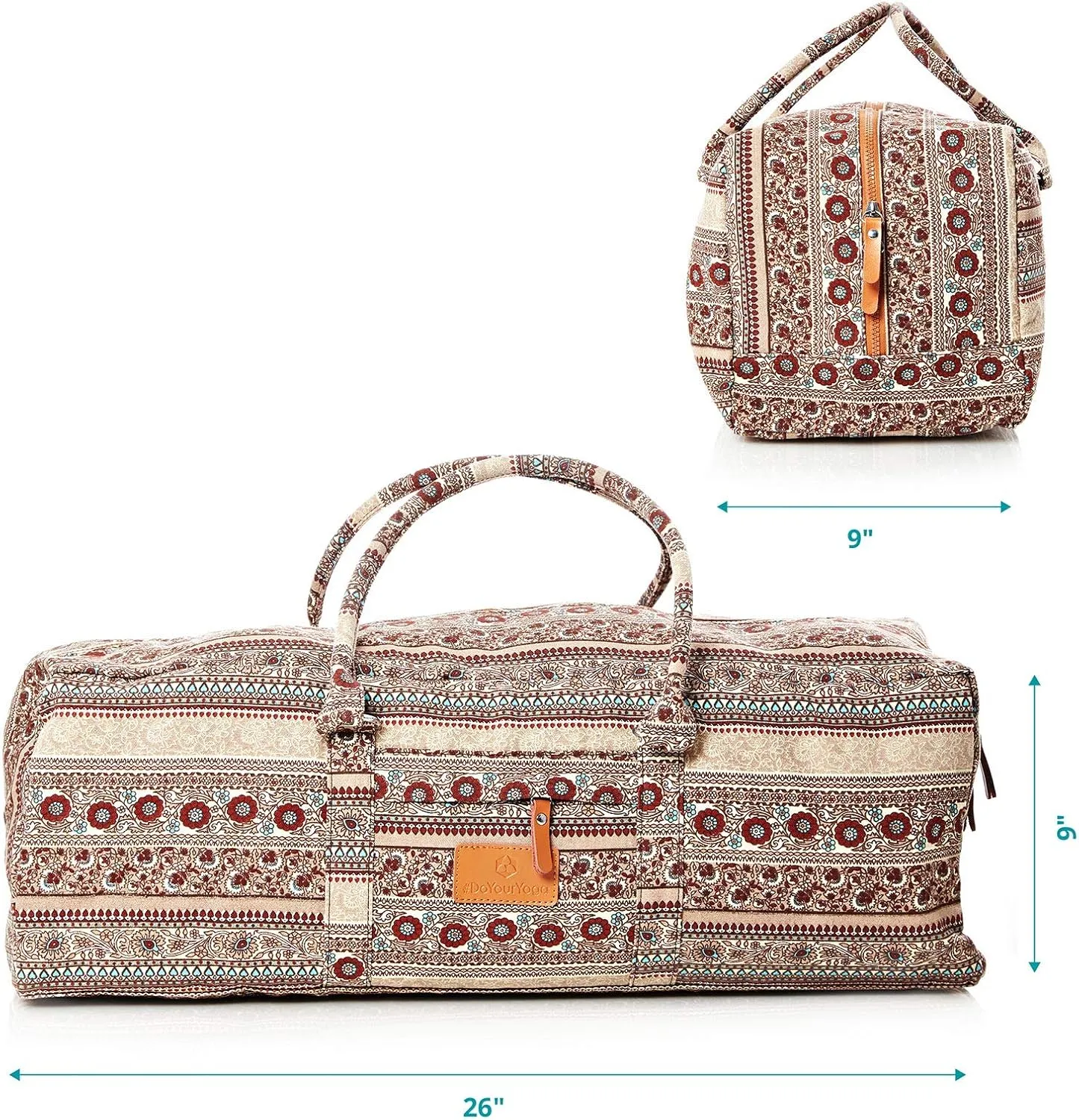 Full-Zip Extra Large Yoga Mat Tote Bag with Multi-Functional Storage Pockets for Sports Gym Pilates »Ghanpati«