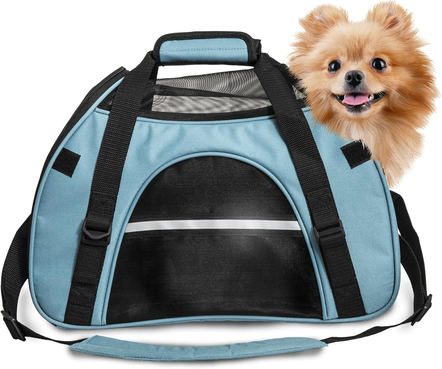 Furhaven Multipurpose Tote Bag Pet Carrier w/ Weather Guard - Robin Blue, Large