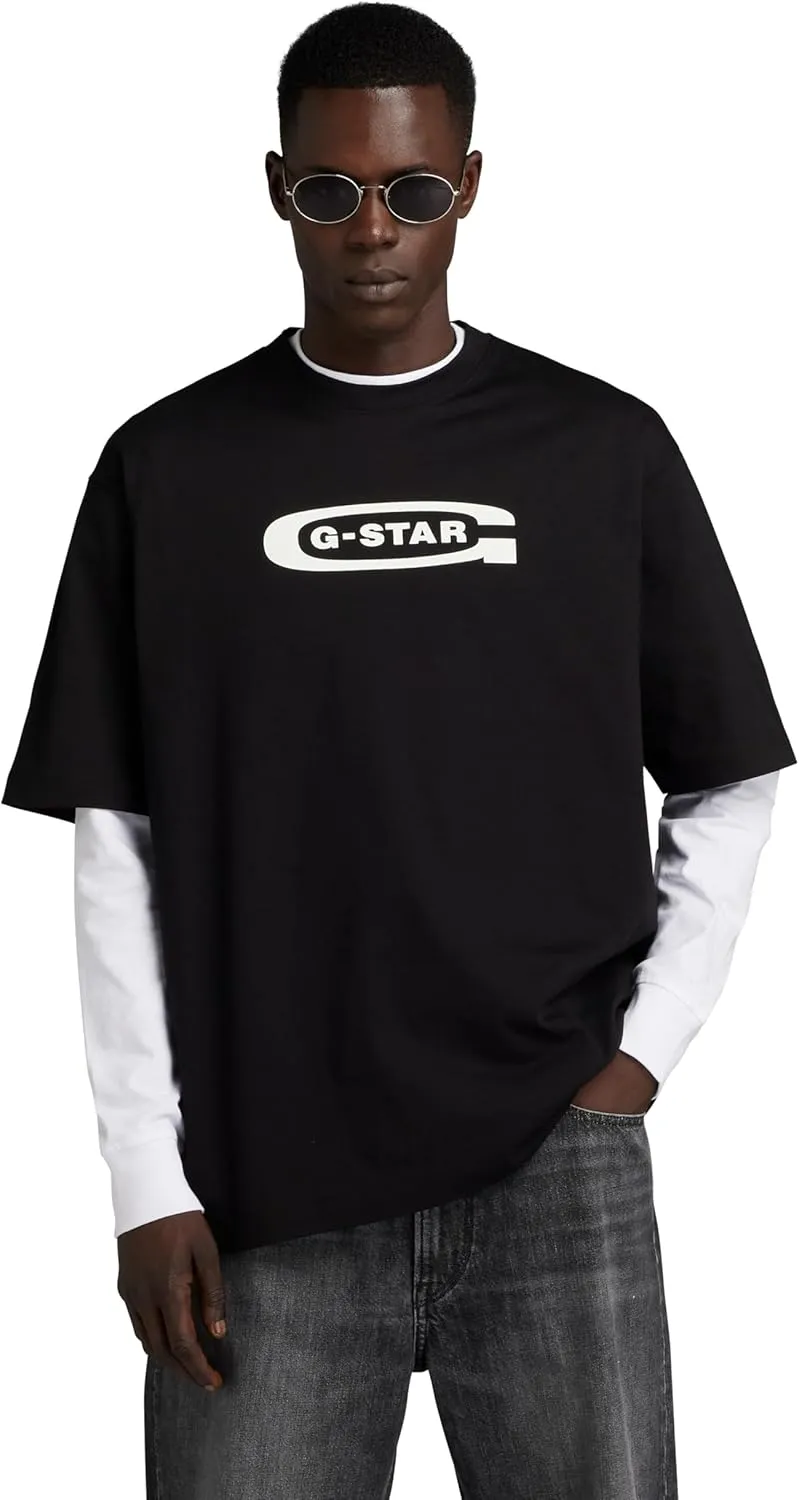 G-STAR Men's Old School Logo Boxy Short Sleeve T-Shirt