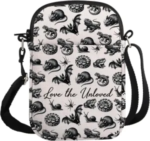 G2TUP Niche Pet Lover Gift Love The Unloved Crossbody Bag Reptile Lover Travel Bag Niche Pet Owner Gift