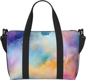 Galaxy Marble Travel Bag, Colorful Weekender Overnight Bag, Shoulder Travel Duffel Bag Carry On Gym Bag for Women Men