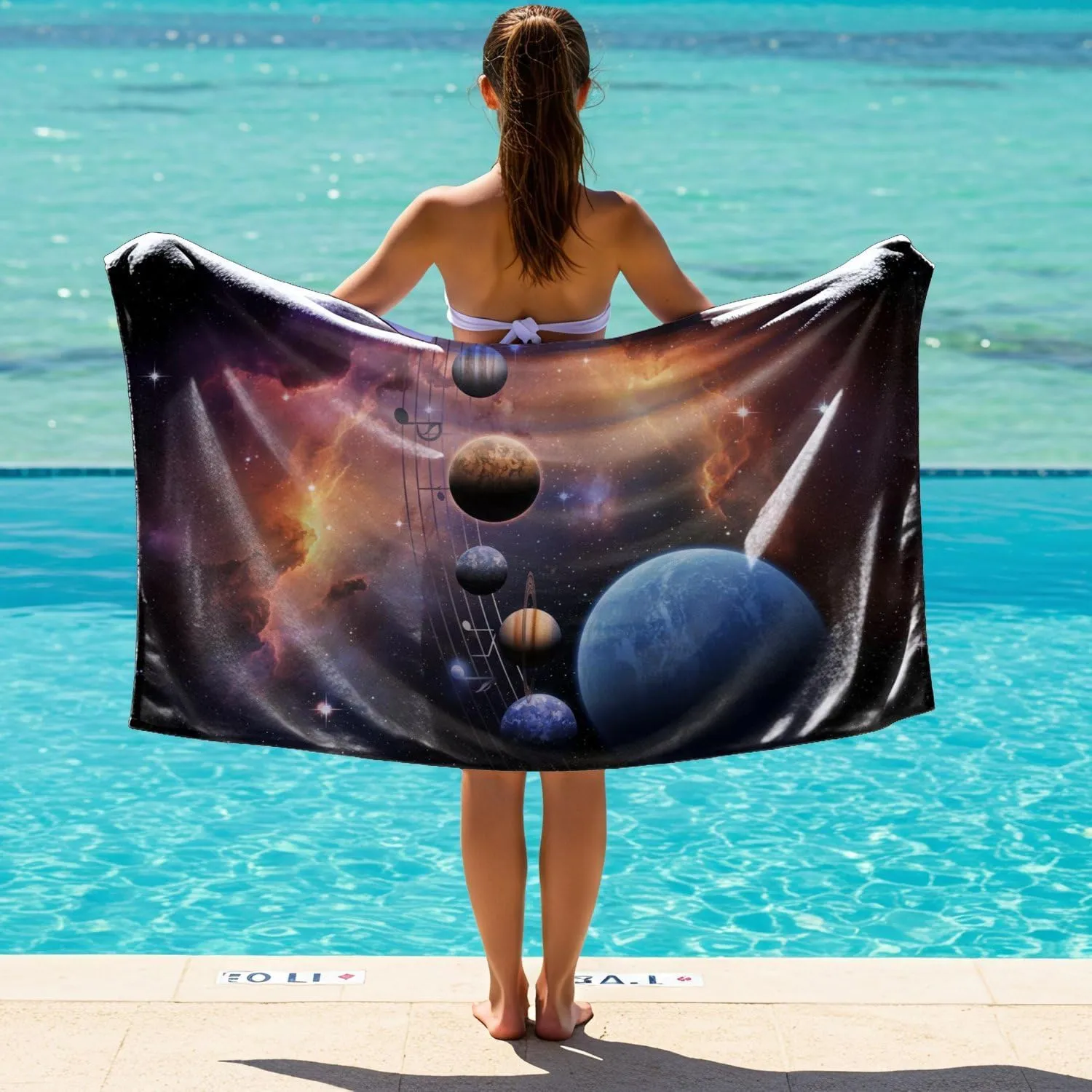 Galaxy Solar System Planet Print Beach Towel - Microfiber Starry Sky Beach Towel, Soft Space Theme for Adults and Kids (style4,63in x 32in)