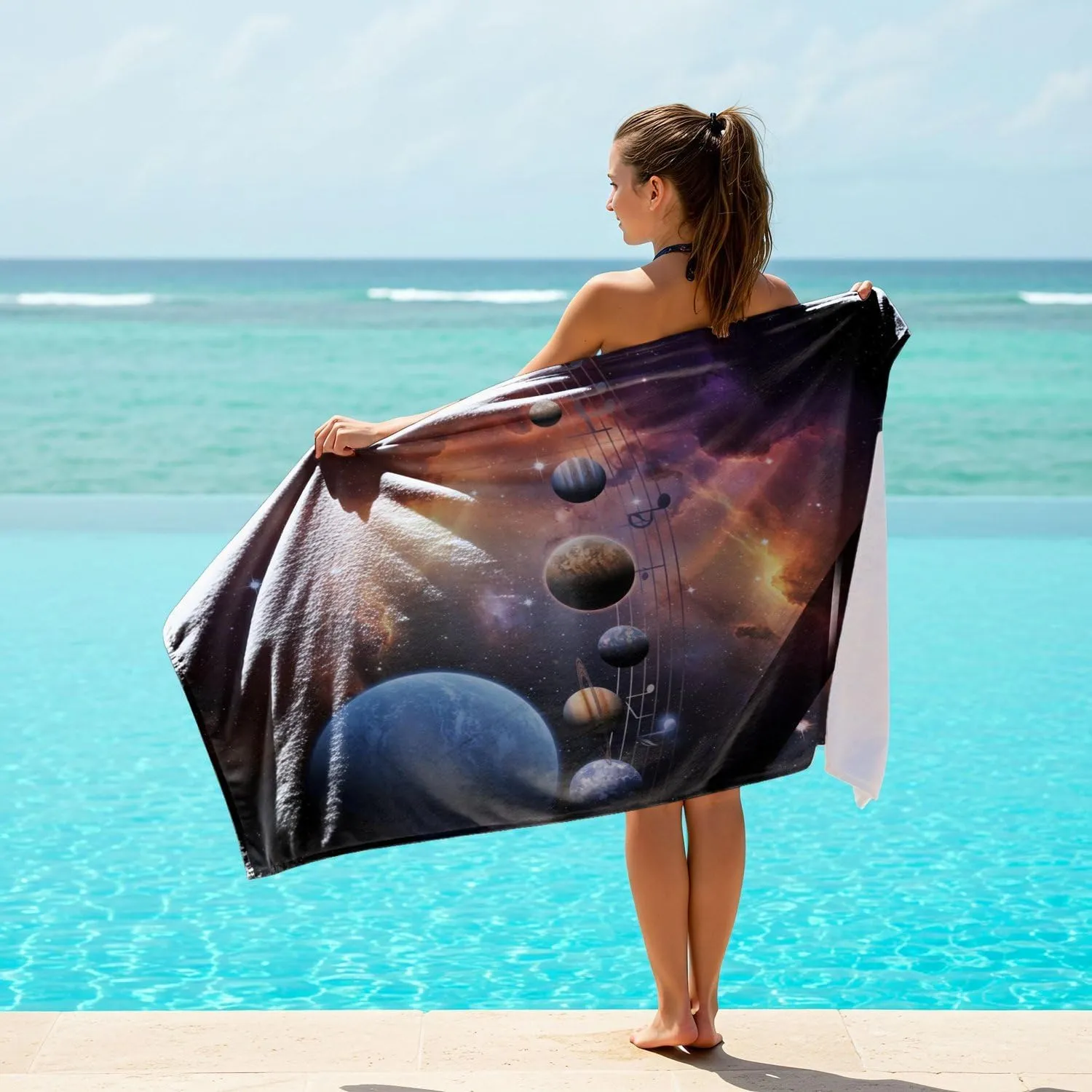 Galaxy Solar System Planet Print Beach Towel - Microfiber Starry Sky Beach Towel, Soft Space Theme for Adults and Kids (style4,63in x 32in)