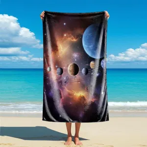 Galaxy Solar System Planet Print Beach Towel - Microfiber Starry Sky Beach Towel, Soft Space Theme for Adults and Kids (style4,63in x 32in)