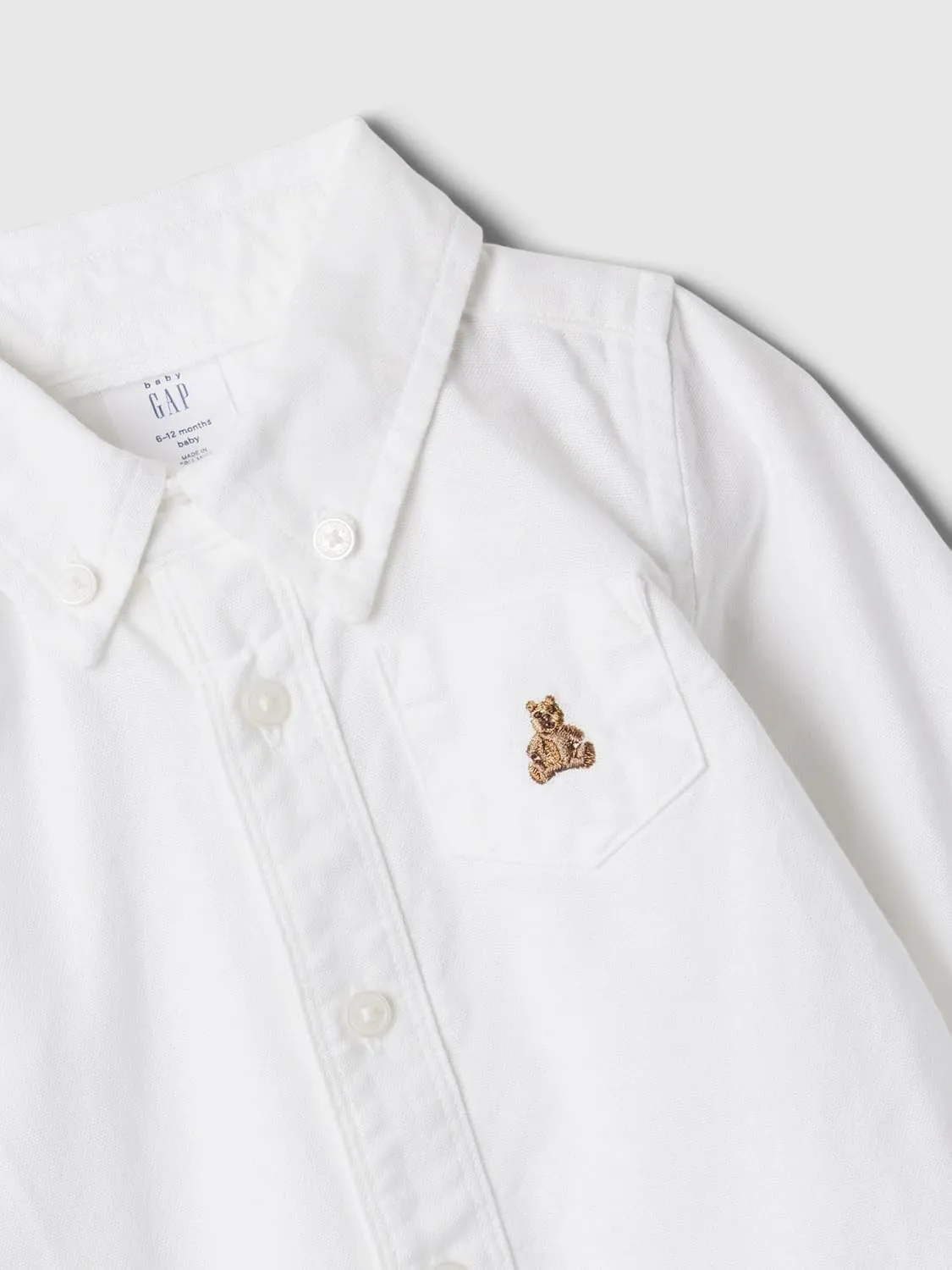 GAP baby-girls Long Sleeve Oxford Bodysuit