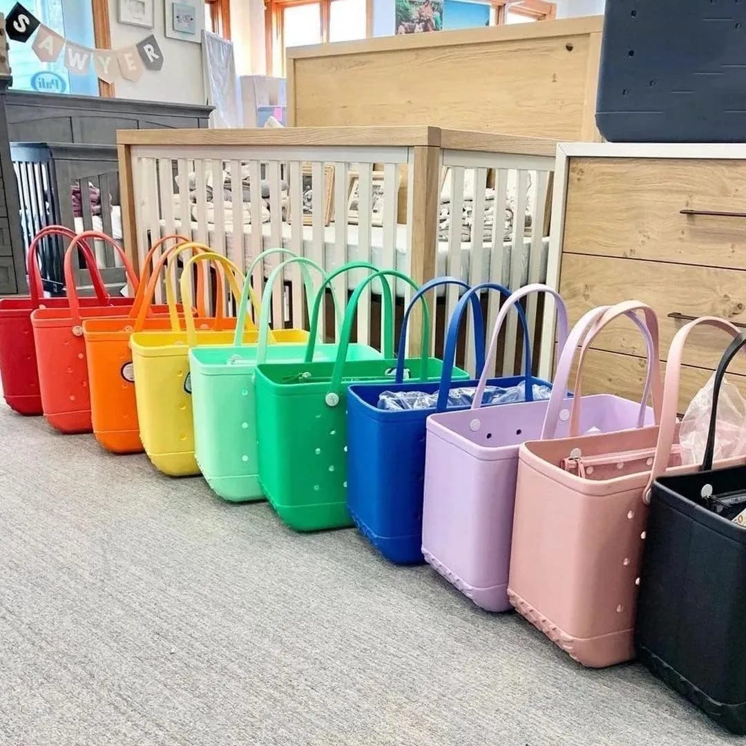 GBB Beach Bag Lightweight Rubber Tote Bag Large Waterproof Tote Bag Washable Outdoor Bags Durable Open Handbag for Travel